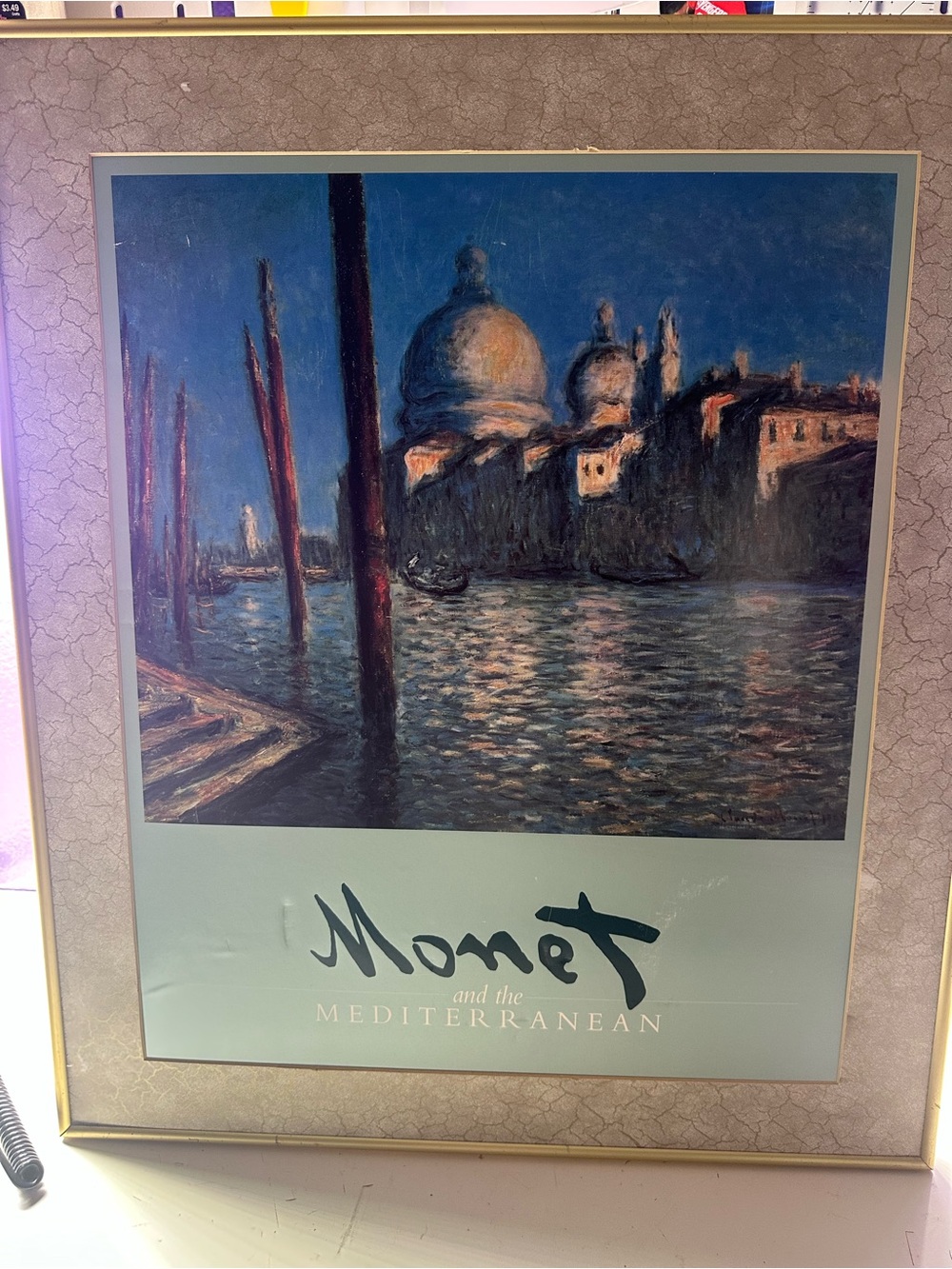 Large Framed Claude Monet Venice Mediterranean Impressionist Art Print” 22X26